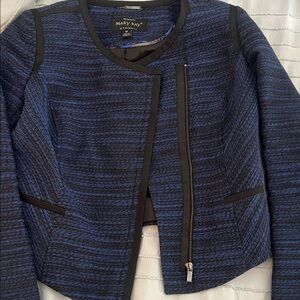Mary Kay by Twinhill Blue and black zip blazer 0P